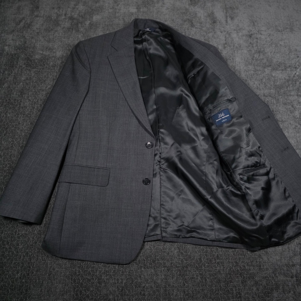 Brooks Brothers Blazer Mens 42R Grey Glen Plaid 346 Stretch Wool Suit Jacket